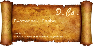Dvoracsek Csaba névjegykártya