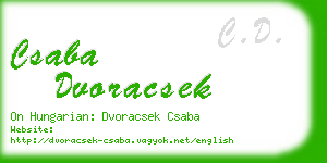csaba dvoracsek business card